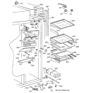 FRESH FOOD SECTION Diagram and Parts List for ZISS36NCASS  General Electric Refrigerator