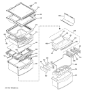 FRESH FOOD SHELVES Diagram and Parts List for PSC23NHPAWW  General Electric Refrigerator