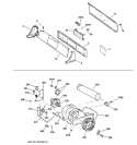 BACKSPLASH, BLOWER & MOTOR ASSEMBLY Diagram and Parts List for DPSE592GA2AA  General Electric Dryer