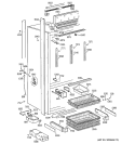 FREEZER SECTION, TRIM & COMPONENTS Diagram and Parts List for ZIC36NABLH  General Electric Refrigerator