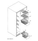 FREEZER SHELVES Diagram and Parts List for PSI23MGPACC  General Electric Refrigerator