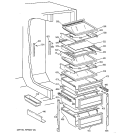 FRESH FOOD SHELVES Diagram and Parts List for TPG21PRDABB  General Electric Refrigerator