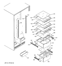 FRESH FOOD SHELVES Diagram and Parts List for RSG22IBPAFWW  General Electric Refrigerator