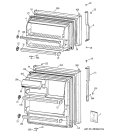 DOORS Diagram and Parts List for HTS16HBMDRWW  Hotpoint Refrigerator