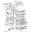 FRESH FOOD SECTION Diagram and Parts List for BISW42EKC  General Electric Refrigerator