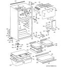 CABINET Diagram and Parts List for GTG15HBMCRWW  General Electric Refrigerator