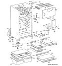 CABINET Diagram and Parts List for GTS18HBMDRCC  General Electric Refrigerator