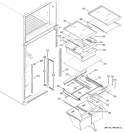 FRESH FOOD SHELVES Diagram and Parts List for GTS18KBMARCC  General Electric Refrigerator