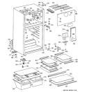 CABINET Diagram and Parts List for GTT18HBMBRCC  General Electric Refrigerator