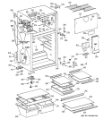 CABINET Diagram and Parts List for GTT18HCMBRCC  General Electric Refrigerator