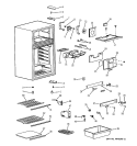 CABINET Diagram and Parts List for TBX10SNSBRWH  General Electric Refrigerator