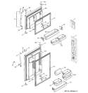 DOORS Diagram and Parts List for GTS19QBNDRBB  General Electric Refrigerator