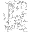 CABINET Diagram and Parts List for GTT18HBMFRWW  General Electric Refrigerator