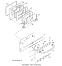 DOOR Diagram and Parts List for JDP40WB2BB  General Electric Range