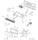 DOOR, CONTROLS, GRILLE & CASE Diagram and Parts List for SCA2001BSS03  General Electric Microwave