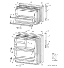 DOORS Diagram and Parts List for GTS18ABMFLWW  General Electric Refrigerator