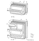 DOORS Diagram and Parts List for GTR18BBMDRAA  General Electric Refrigerator