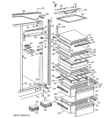 FRESH FOOD SECTION Diagram and Parts List for BIS42CKB  General Electric Refrigerator
