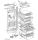 FRESH FOOD SECTION Diagram and Parts List for BISW42EKB  General Electric Refrigerator