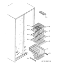 FREEZER SHELVES Diagram and Parts List for RSG22IBMBFWW  General Electric Refrigerator