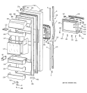 FRESH FOOD DOOR Diagram and Parts List for MSK28DHDBWW  General Electric Refrigerator