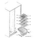 FREEZER SHELVES Diagram and Parts List for RSG20IDMBFWH  General Electric Refrigerator