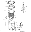 TUB, BASKET & AGITATOR Diagram and Parts List for VBXR1090B4CC  Hotpoint Washer