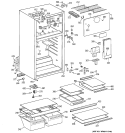CABINET Diagram and Parts List for HTS18HBMFRWW  Hotpoint Refrigerator