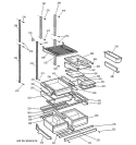 SHELVES Diagram and Parts List for PTC22MFMALCC  General Electric Refrigerator