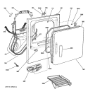 FRONT PANEL & DOOR Diagram and Parts List for DPSB620EC1CC  General Electric Dryer