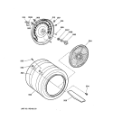 DRUM Diagram and Parts List for DPSB620EC1CC  General Electric Dryer