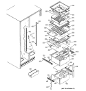FRESH FOOD SHELVES Diagram and Parts List for ESH22XGPBBB  General Electric Refrigerator
