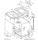 CABINET, COVER & FRONT PANEL Diagram and Parts List for S1070A5WW  General Electric Washer