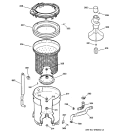 TUB, BASKET & AGITATOR Diagram and Parts List for WCCB1030B2KC  General Electric Washer