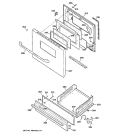 DOOR & DRAWER PARTS Diagram and Parts List for JGBS07PEH1WW  General Electric Range