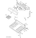 CONTROL PANEL & COOKTOP Diagram and Parts List for JGBS17PEH1CT  General Electric Range