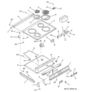 CONTROL PANEL & COOKTOP Diagram and Parts List for JSS16PD2WH  General Electric Range