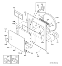 FRONT PANEL & DOOR Diagram and Parts List for DBL333EB4WW  General Electric Dryer