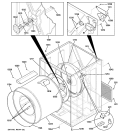CABINET & DRUM Diagram and Parts List for DBL333EB4WW  General Electric Dryer