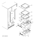 FRESH FOOD SHELVES Diagram and Parts List for BSS25GFPAWW  General Electric Refrigerator