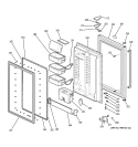 FRESH FOOD DOOR Diagram and Parts List for GDS18SBPARSS  General Electric Refrigerator