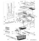 SHELVES Diagram and Parts List for GDS18SBPARSS  General Electric Refrigerator