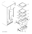 FRESH FOOD SHELVES Diagram and Parts List for GSS25JEPAWW  General Electric Refrigerator