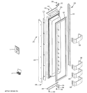 FREEZER DOOR Diagram and Parts List for ZIS360NMC  General Electric Refrigerator