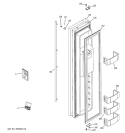 FREEZER DOOR Diagram and Parts List for ZISS420NMC  General Electric Refrigerator