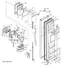 FREEZER DOOR Diagram and Parts List for GST20IEMACC  General Electric Refrigerator