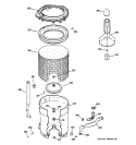 TUB, BASKET & AGITATOR Diagram and Parts List for VLXR1020D0WO  Hotpoint Washer