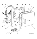 FRONT PANEL & DOOR Diagram and Parts List for DCCD330ED0WC  General Electric Dryer