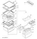 FRESH FOOD SHELVES Diagram and Parts List for PSG25NGMHFBB  General Electric Refrigerator