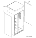 CLAD COMPONENTS Diagram and Parts List for PSW26SGPASS  General Electric Refrigerator
